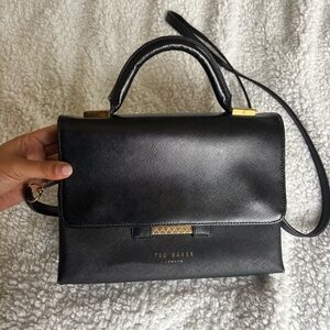 Ted Baker Black Crossbody Bag with Gold Accents